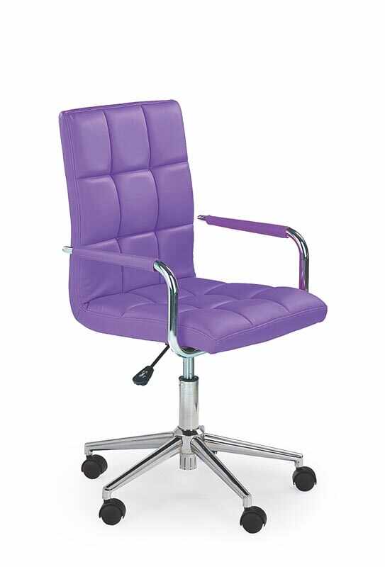 Scaun de birou pentru copii, tapitat cu piele ecologica Gonzo 2 Purple, l53xA60xH98-110 cm