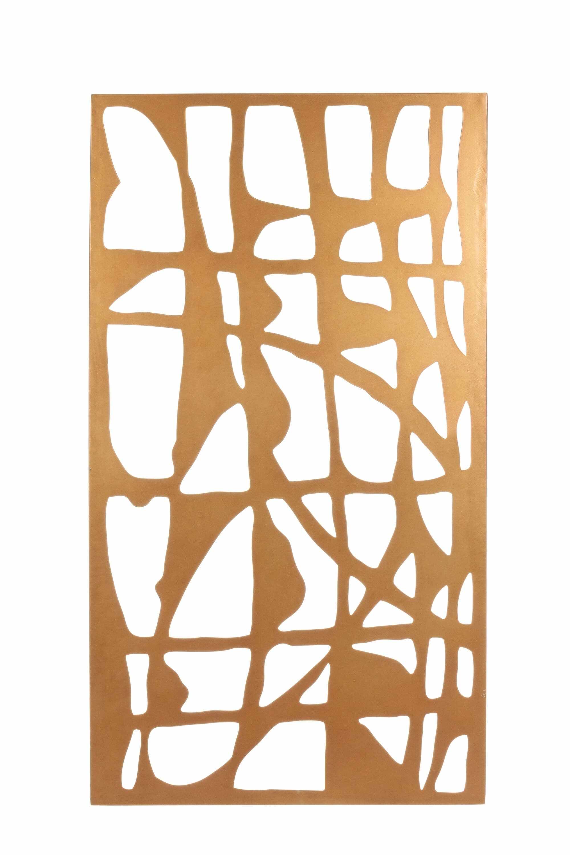 Decoratiune de perete din metal Zaira Rectangular Auriu, l60xA2xH110 cm