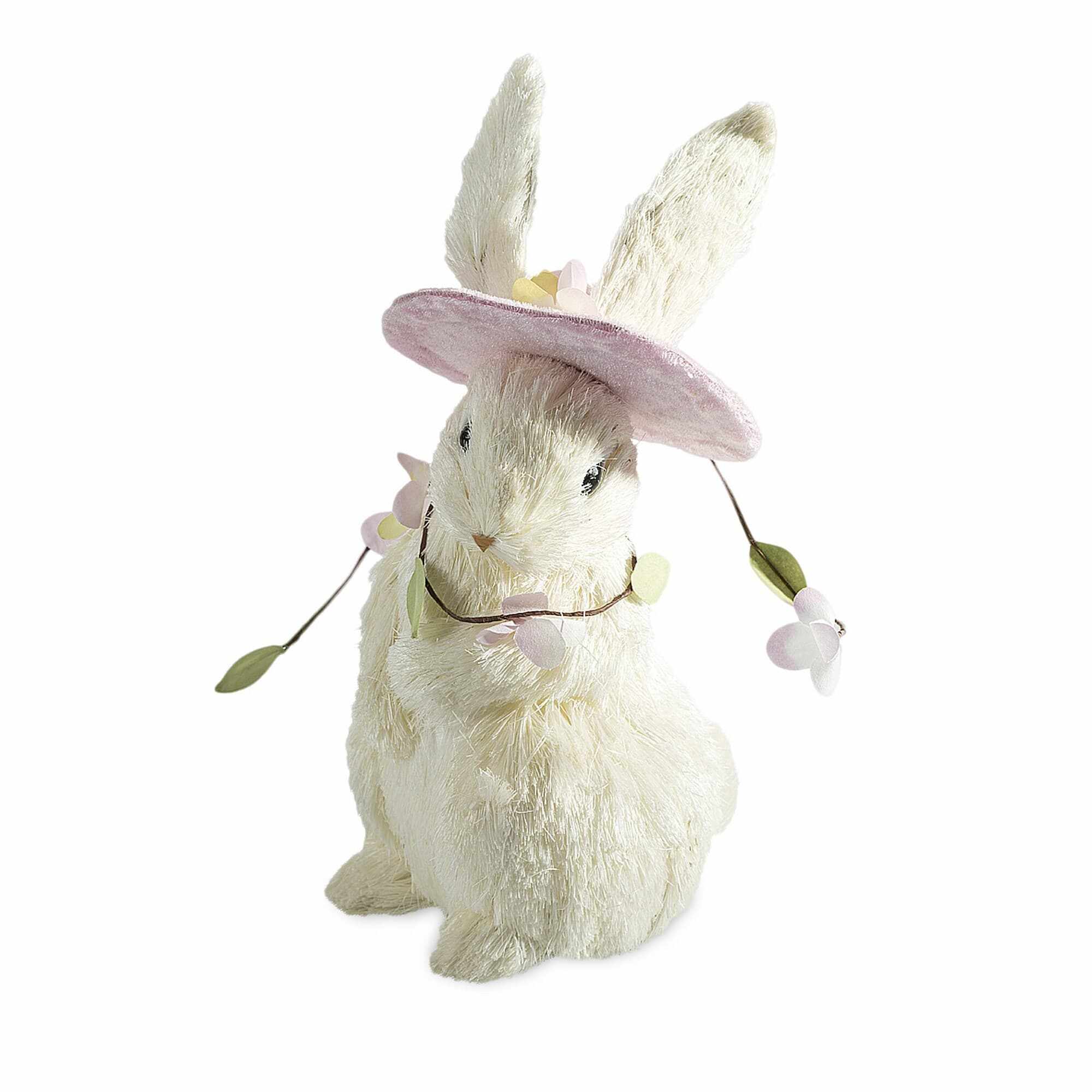 Decoratiune iepuras de Paste Bunny Hat Crem, L15xl12xH23 cm