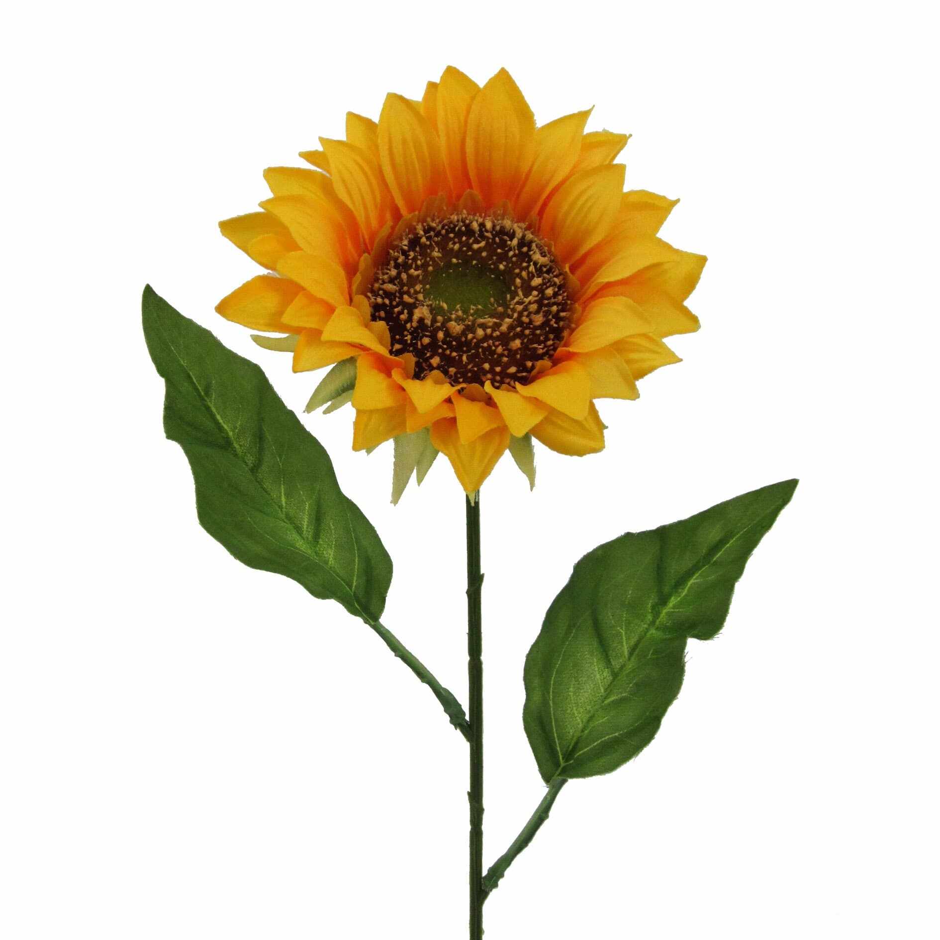 Fir floare artificiala, Sunflower Galben / Verde, H66 cm