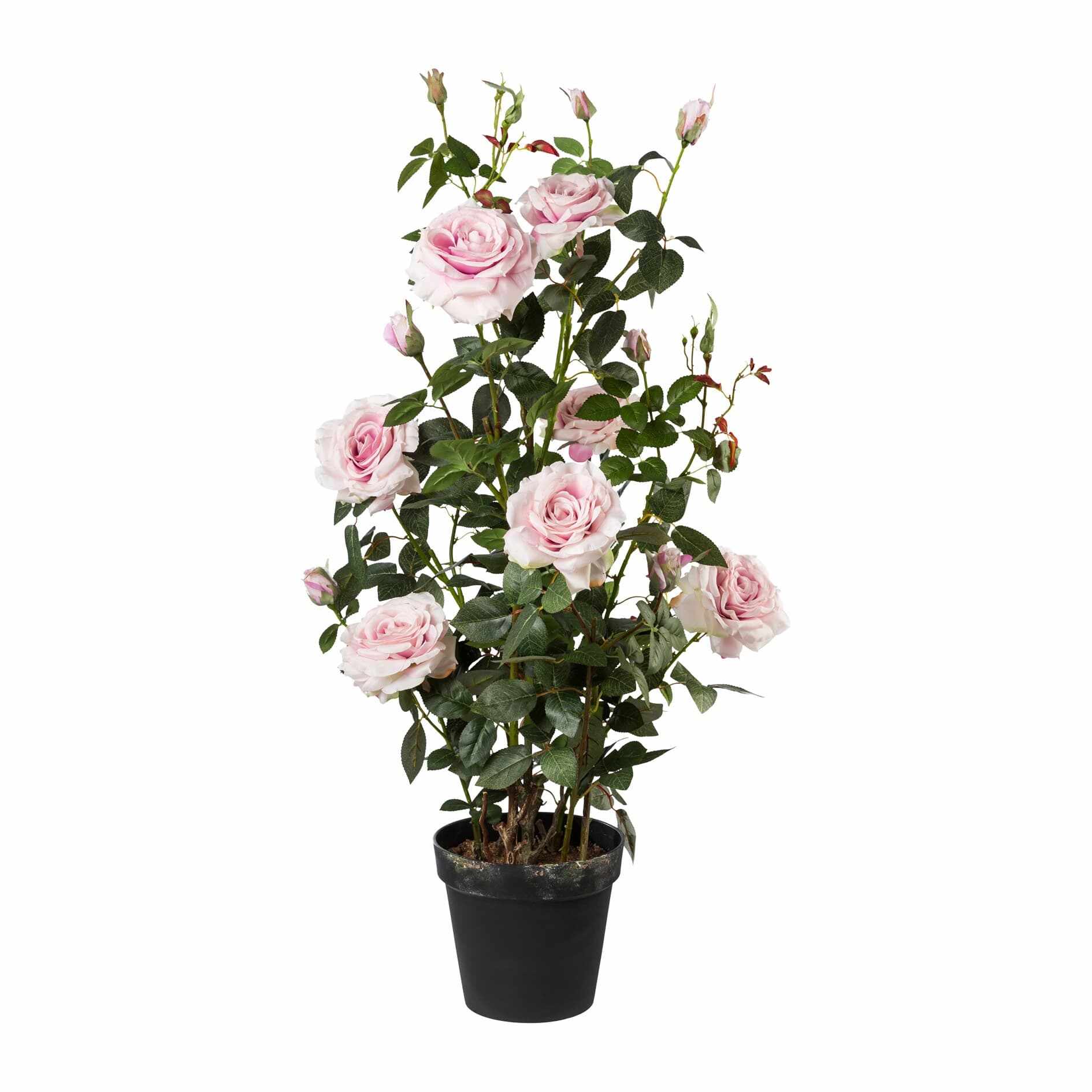 Floare artificiala in ghiveci, Rose Tree Roz, H112 cm