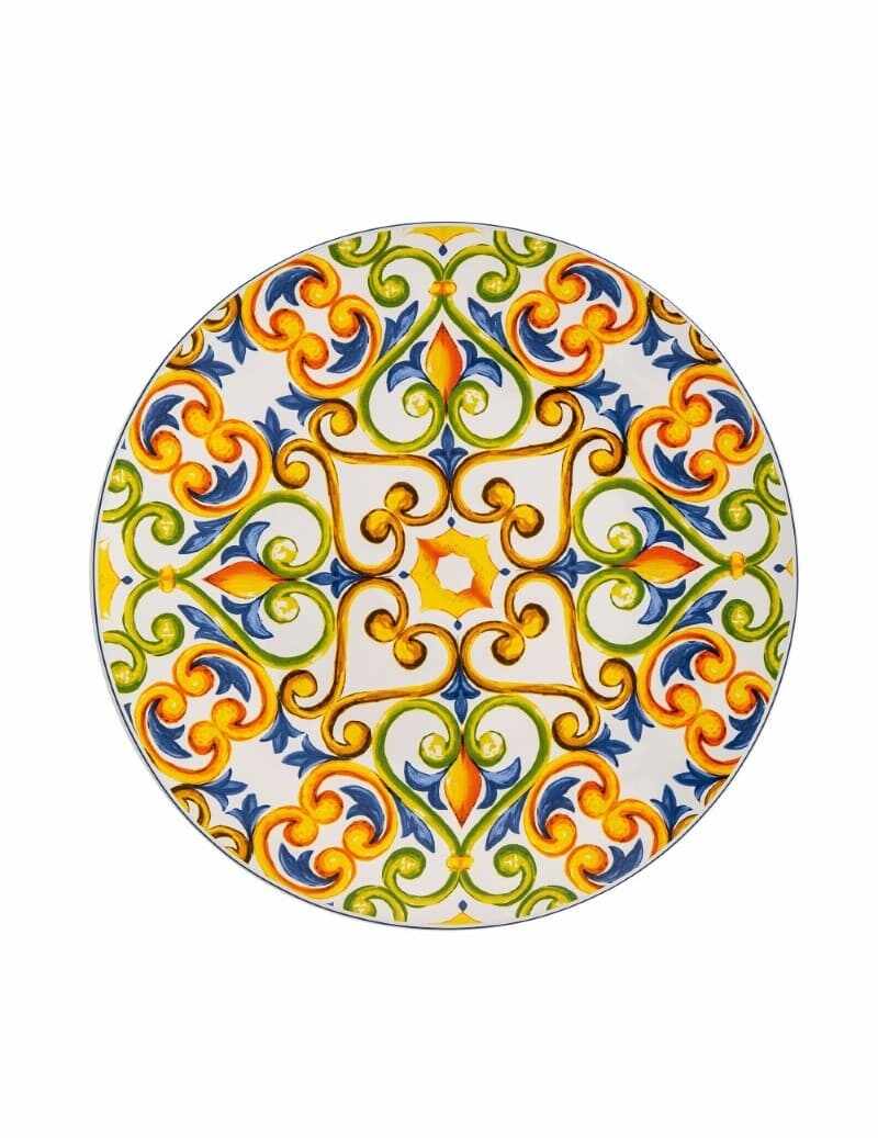 Platou pentru servire din ceramica, Medicea Multicolor, Ø40 cm