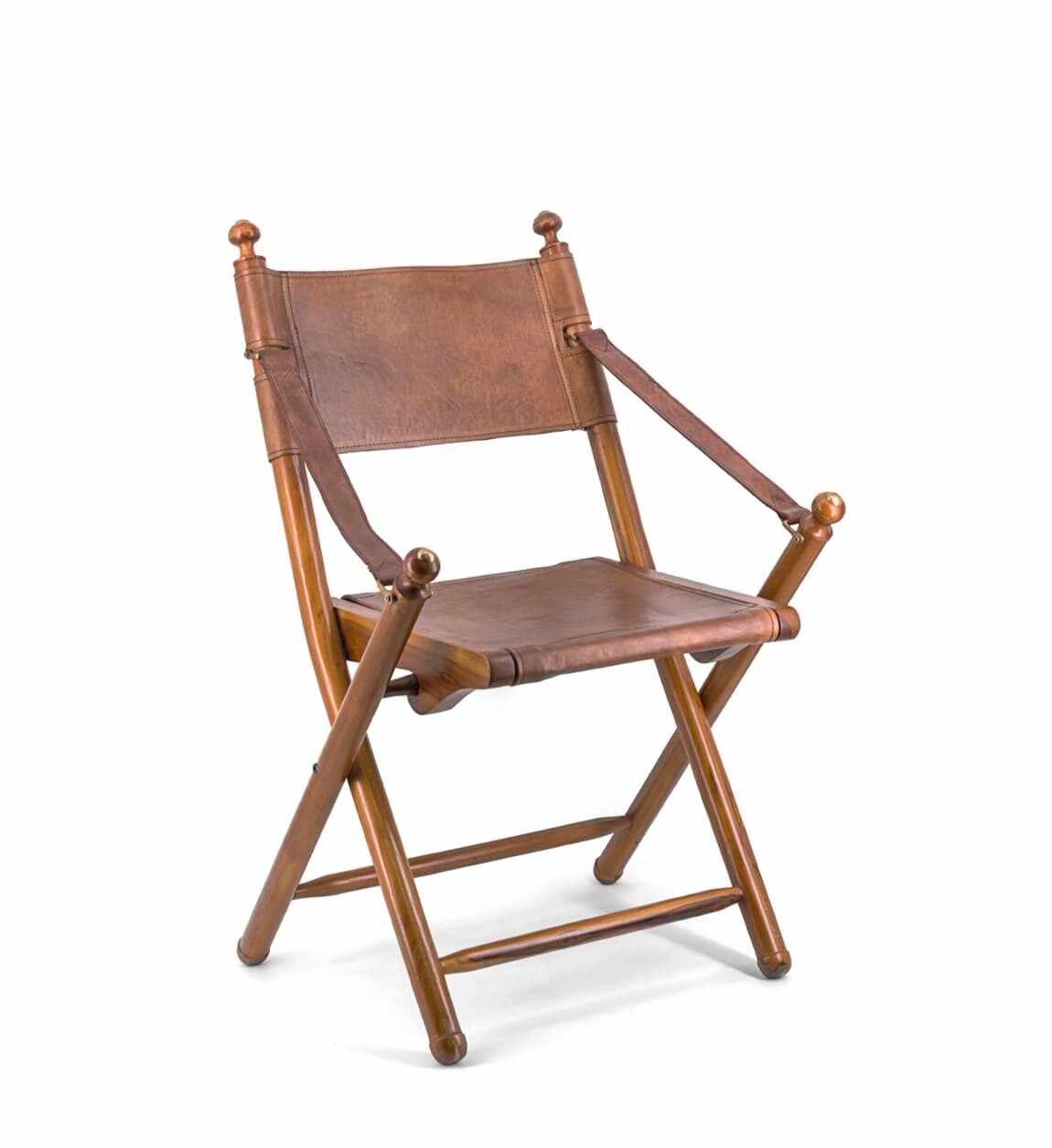 Scaun pliabil din lemn si piele, Tarlton Maro, l56xA53xH90 cm