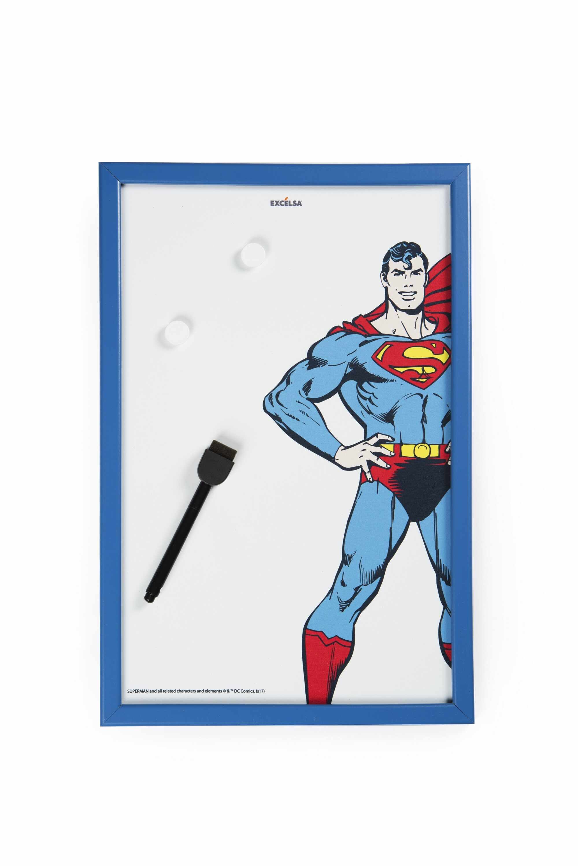 Memo Board cu rama din lemn, l30xH45 cm, Superhero Superman
