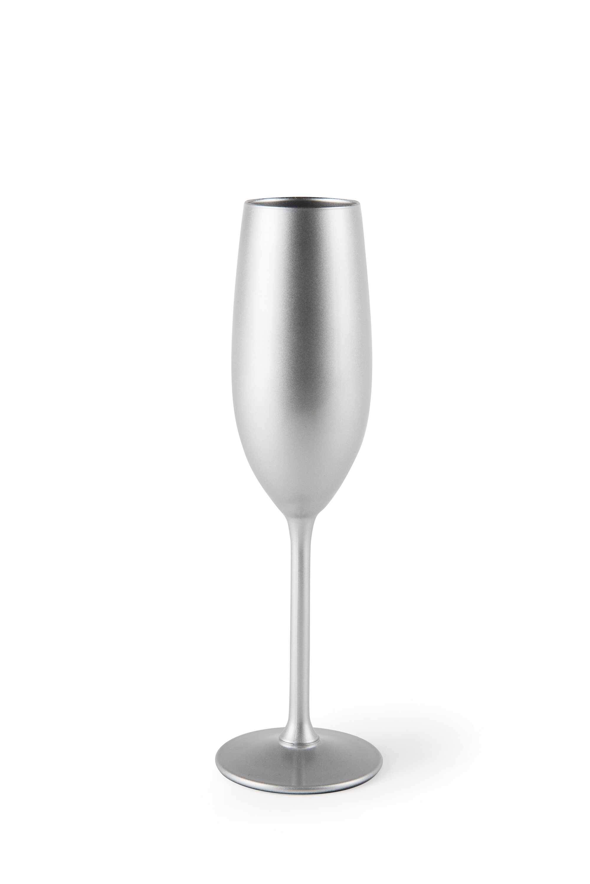 Pahar pentru sampanie, din sticla, 210 ml, Ø4,5xH23 cm, Flute Argintiu