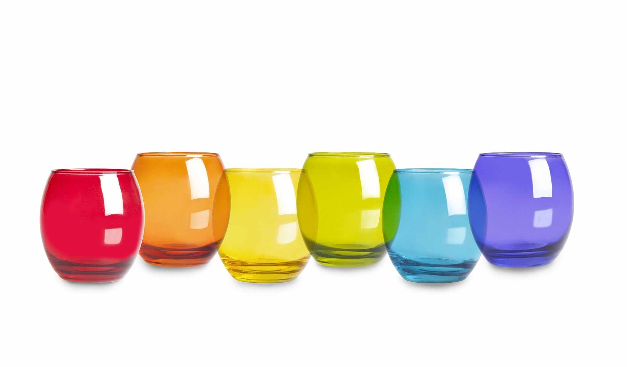Set 6 pahare din sticla, 405 ml, Ø7xH9,5 cm, San Jose Multicolor