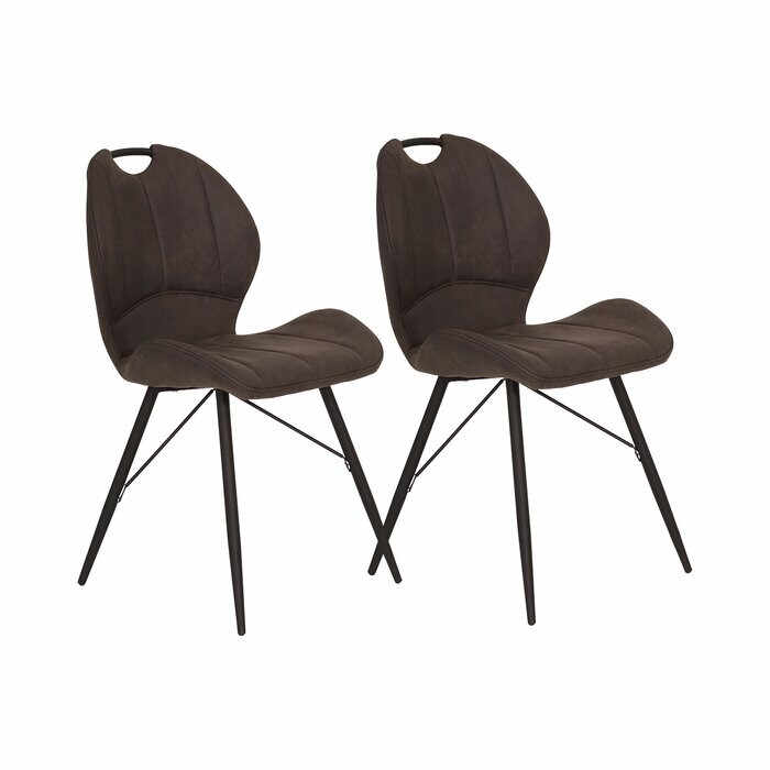 Set de 2 scaune tapitate Brentley, antracit, 86 x 50 x 56 cm