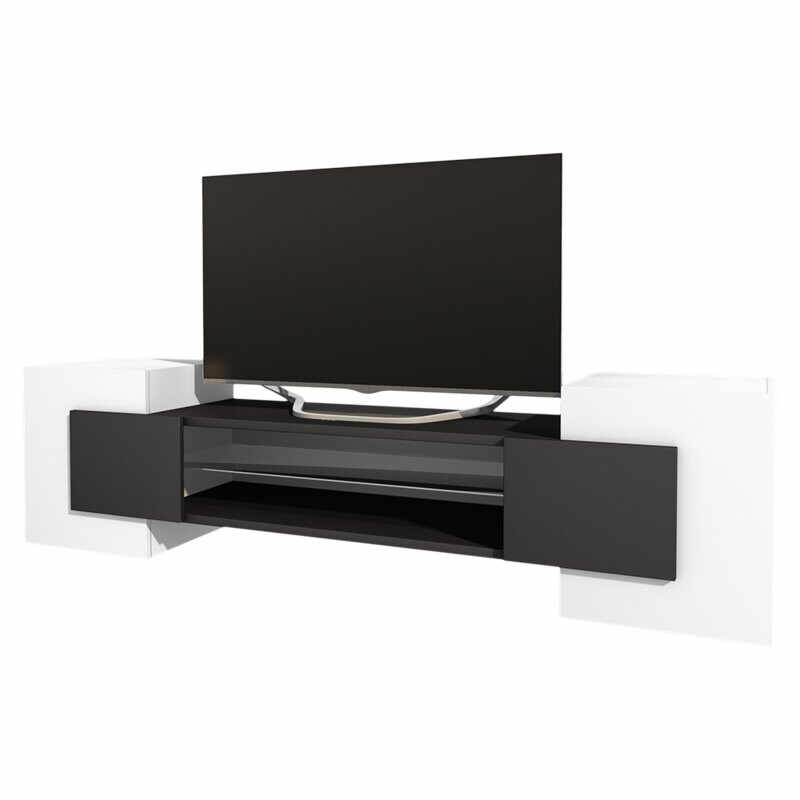 Comoda TV Gaelin, alb/negru, 160 x 50 x 38 cm