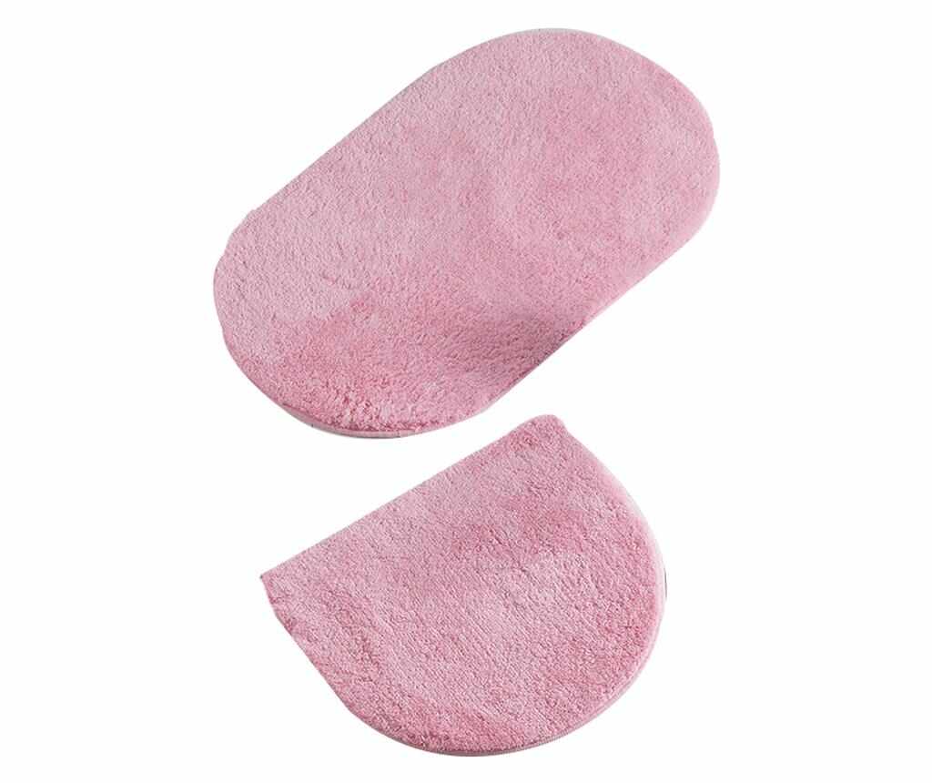 Set 2 covorase de baie Oval Candy Pink - Chilai Home, Roz