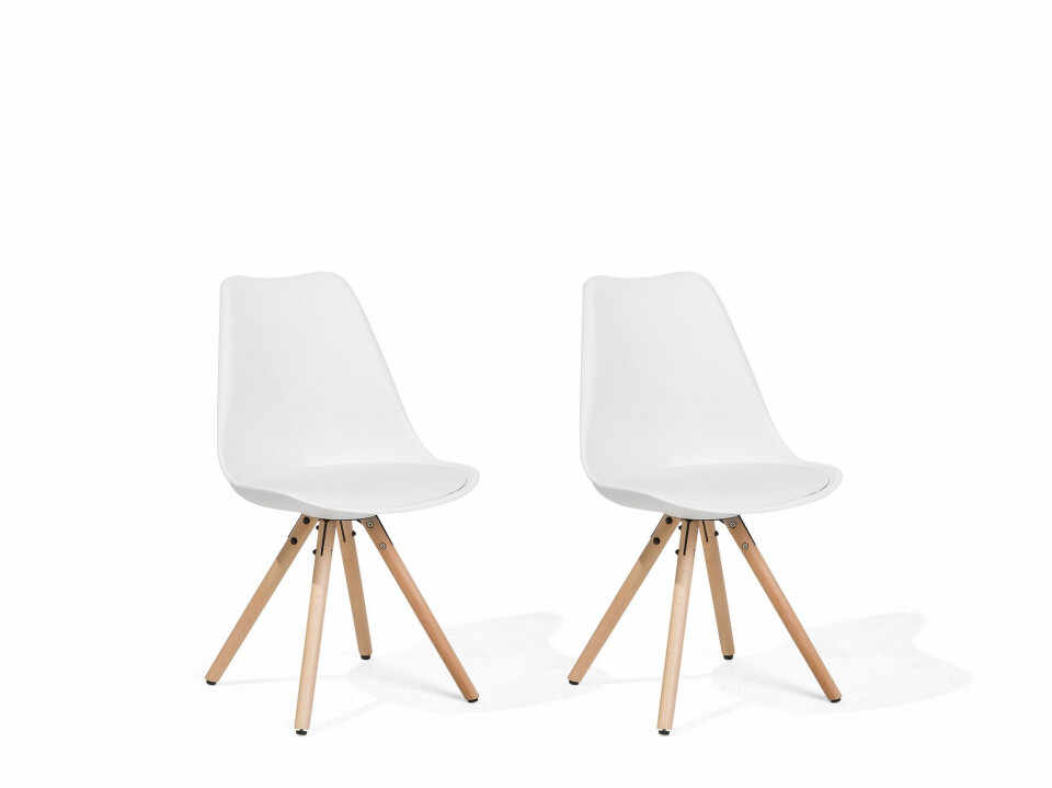 Set de 2 scaune Dakota, maro/alb, 49 x 45 x 86 cm