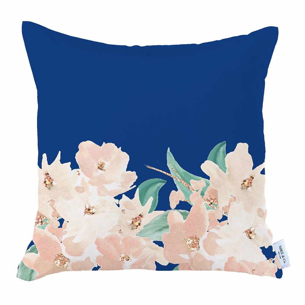 Față de pernă decorativă Mike & Co. NEW YORK Honey Roses, 43 x 43 cm, albastru-roz