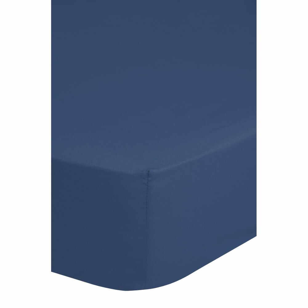 Cearșaf elastic din bumbac Good Morning, 90 x 200 cm, albastru închis