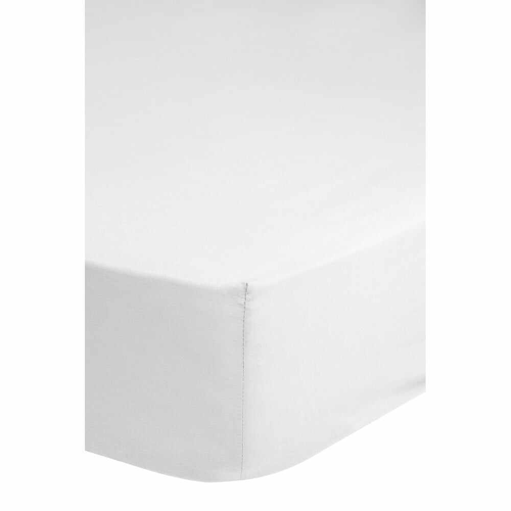 Cearșaf elastic din bumbac satinat HIP, 160 x 200 cm, alb