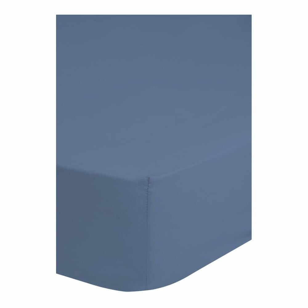 Cearșaf elastic din bumbac satinat HIP, 90 x 200 cm, albastru
