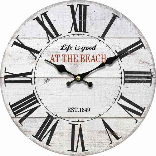 Ceas de perete, din lemn, At the beach, diam. 34 cm