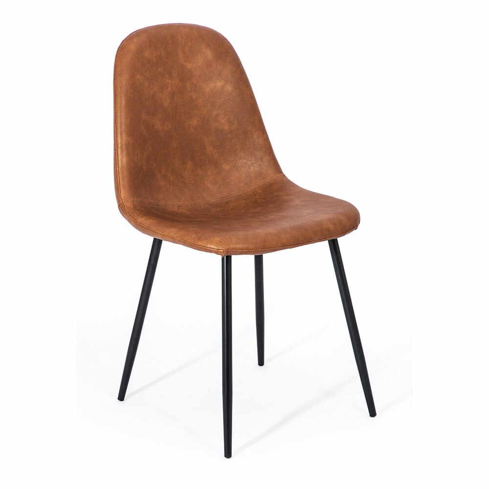 Set 2 scaune dining loomi.design Lissy, maro coniac-negru