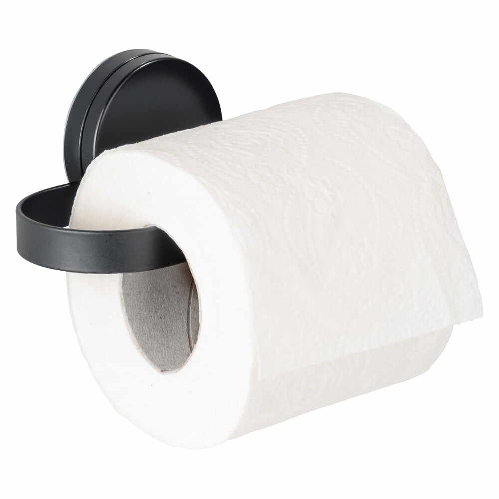Suport pentru hârtia de toaletă Wenko Static-Loc® Pavia, negru