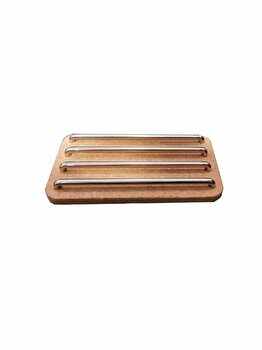 Trivet - Suport protectie vesela/oale, OGO, lemn si metal, 23 x 13 x 3 cm, Maro