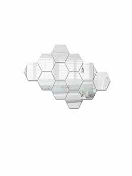 Oglinzi decorative hexagonale, ORIGINAL DEALS, tip fagure hexagon, pentru baie bucatarie si living - 12 bucati, sticker L, Acril, 18 x 9.2 cm, Argintiu