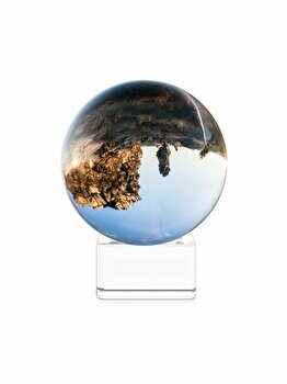 Glob de sticla, Navaris, 42864, cu sport, pentru fotografii si decor, 8 cm, Incolor