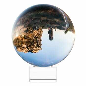 Glob de sticla, Navaris, 45357.26, cu sport, pentru fotografii si decor, 10 cm, Incolor