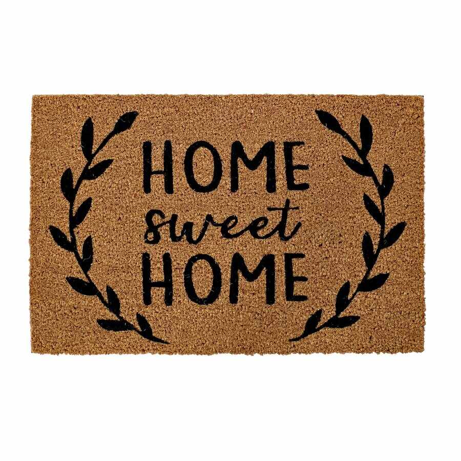 Home Sweet Covor intrare, Cocos PVC, Maro