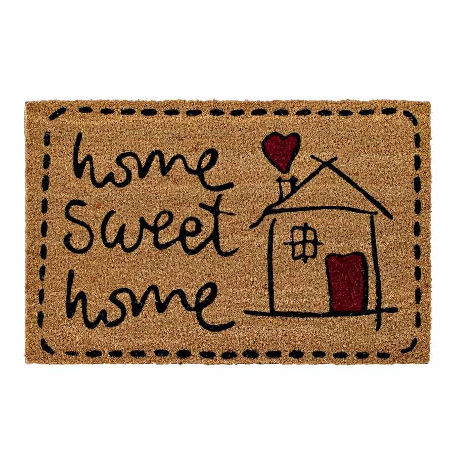 Home Sweet Home Covor intrare, Cocos PVC, Maro