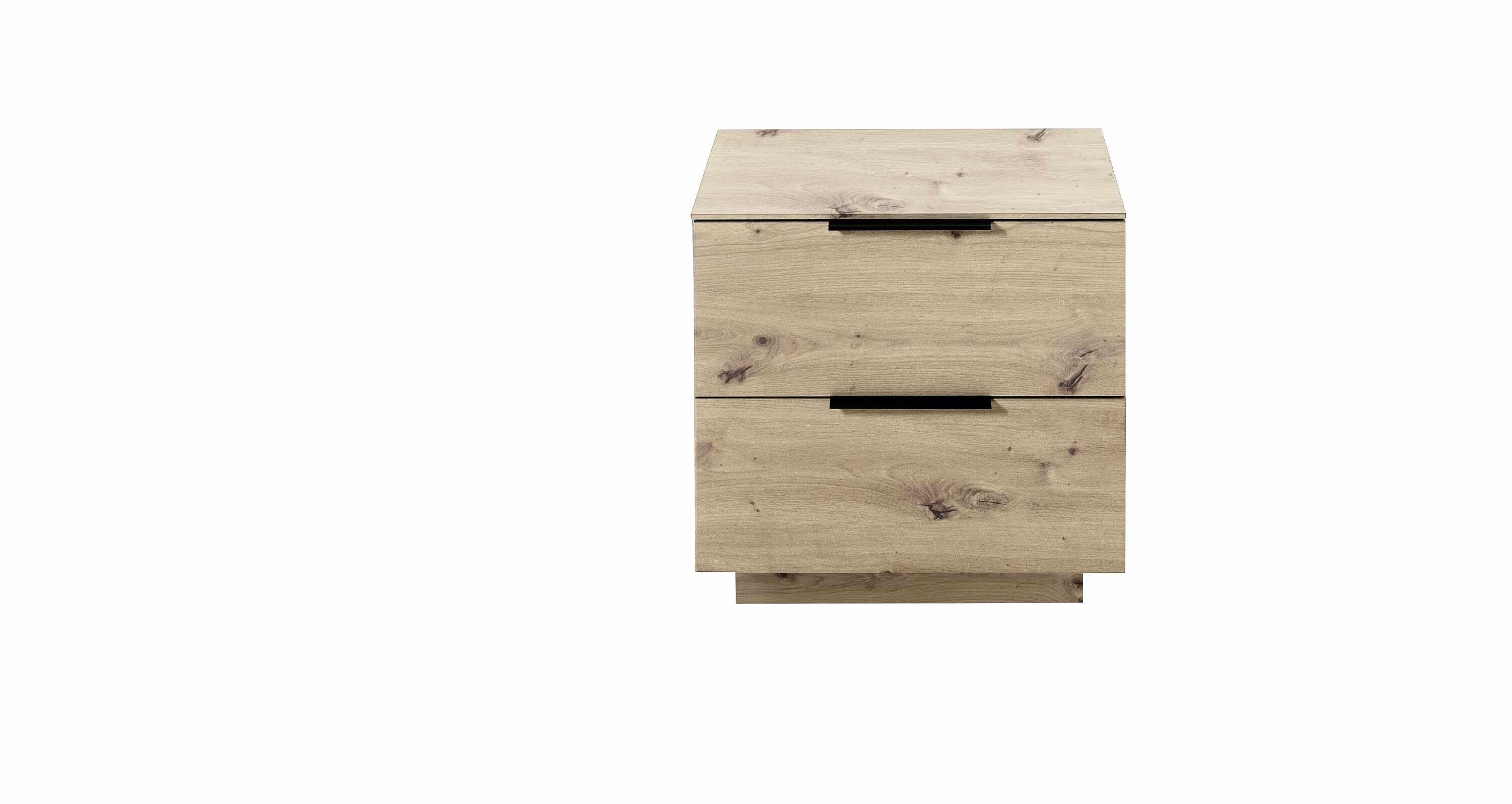 Cabinet din pal si MDF cu 2 sertare, Madeline Stejar, l60xA44xH61 cm