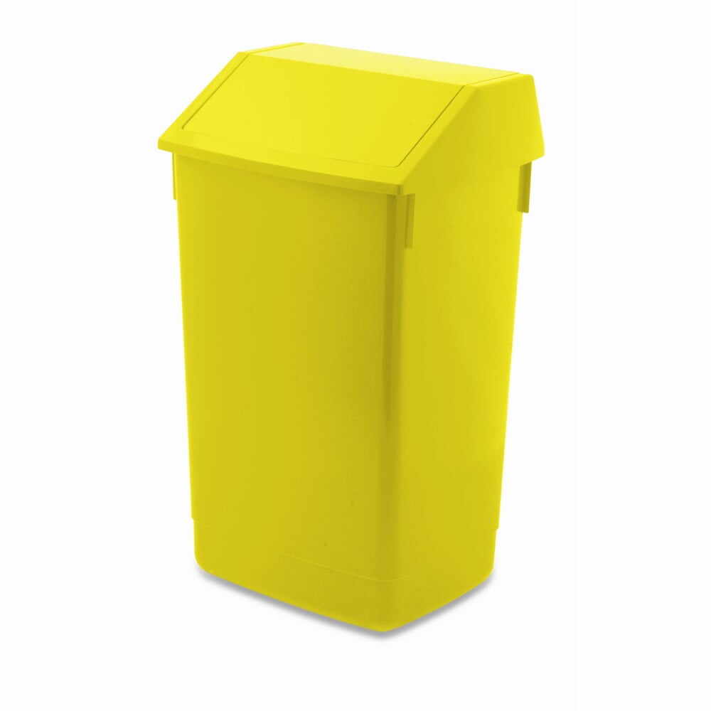 Coș de gunoi cu capac pe balamale Addis, 41 x 33,5 x 68 cm, galben