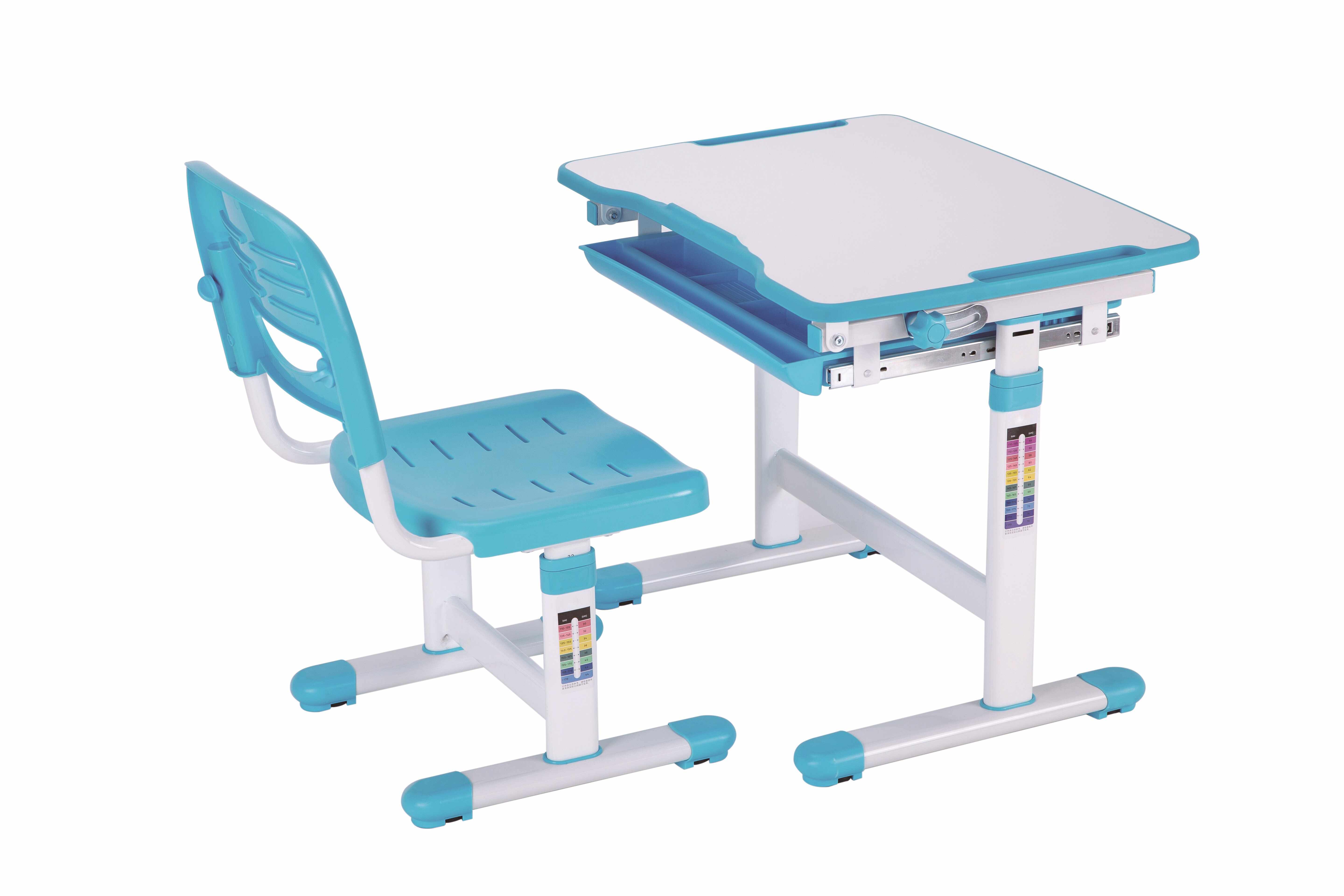 Set birou pentru copii, reglabil pe inaltime Comfortline Albastru, L66,4xl47,4xH54 cm
