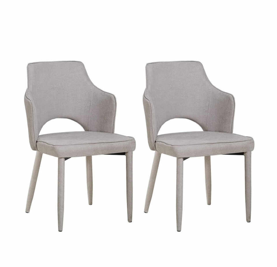 Set de 2 scaune tapitate Alhena, bej, 60 x 52 x 84.5 cm