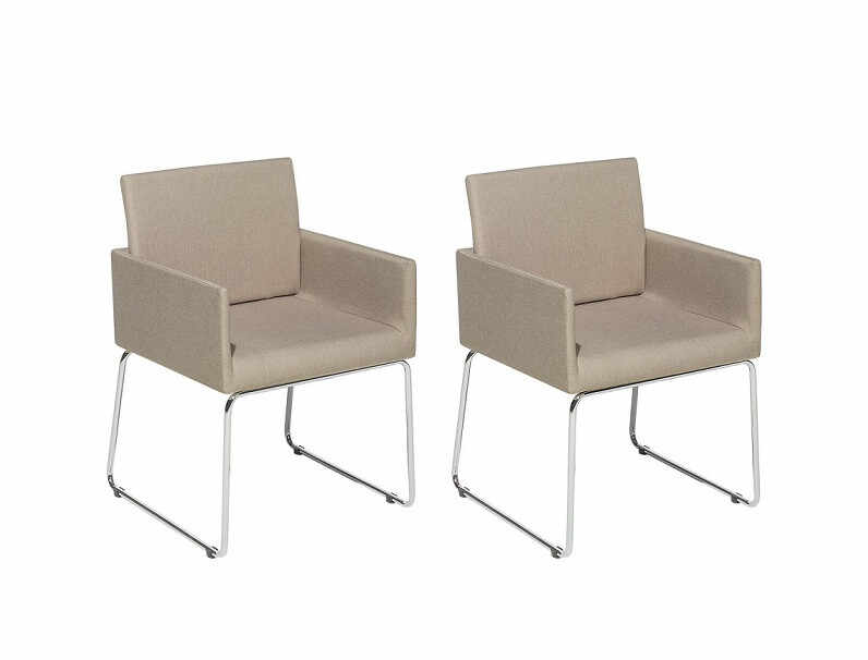 Set de 2 scaune tapitate Gomez, bej, 54 x 47 cm