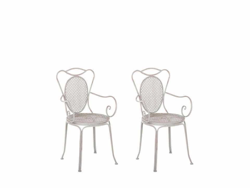 Set de 2 scaune de gradina Cilento, gri, 50 x 43 x 94 cm