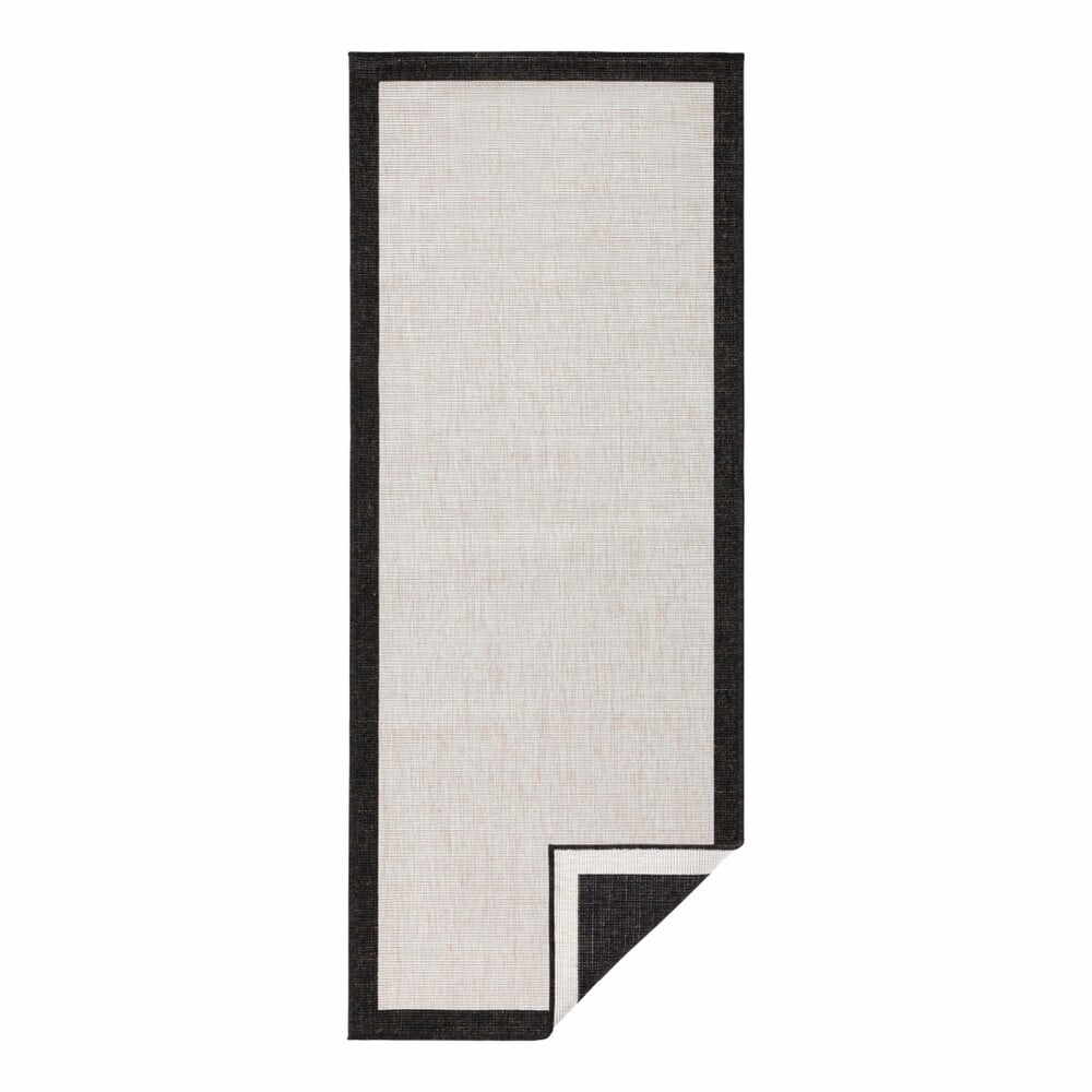 Covor adecvat pentru exterior Bougari Panama, 80 x 250 cm, negru - crem