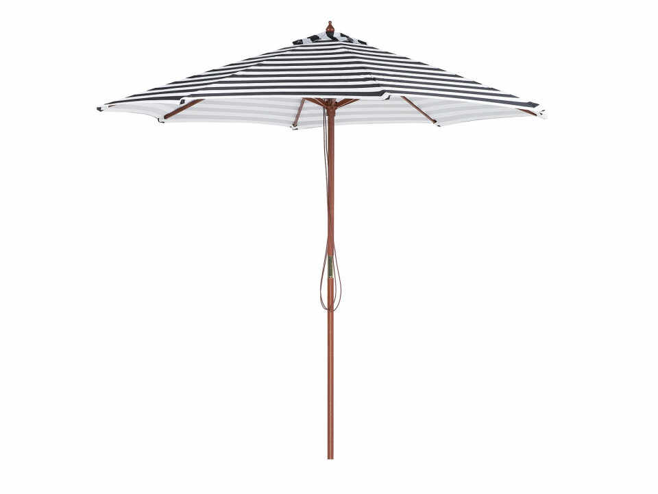 Umbrela de soare Ferenrillo, alb/negru, 245 x 260 x 260 cm