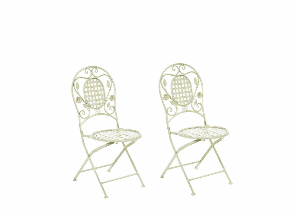 Set de 2 scaune de gradina Bivio, metal, verde deschis, 43 x 52 x 93 cm