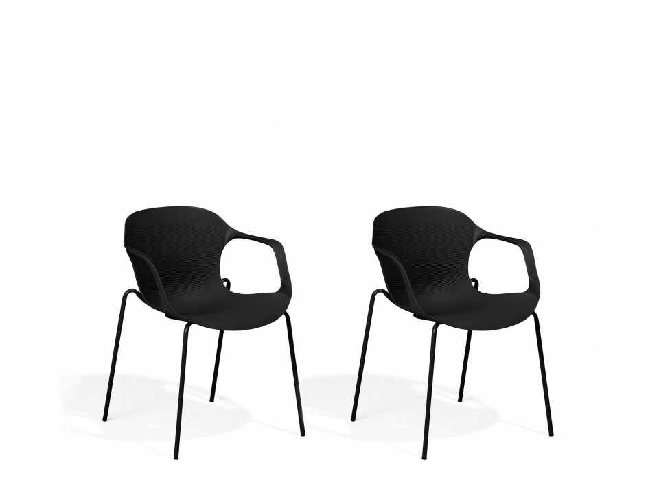 Set de 2 scaune Elbert, negru, 56 x 56 x 75 cm