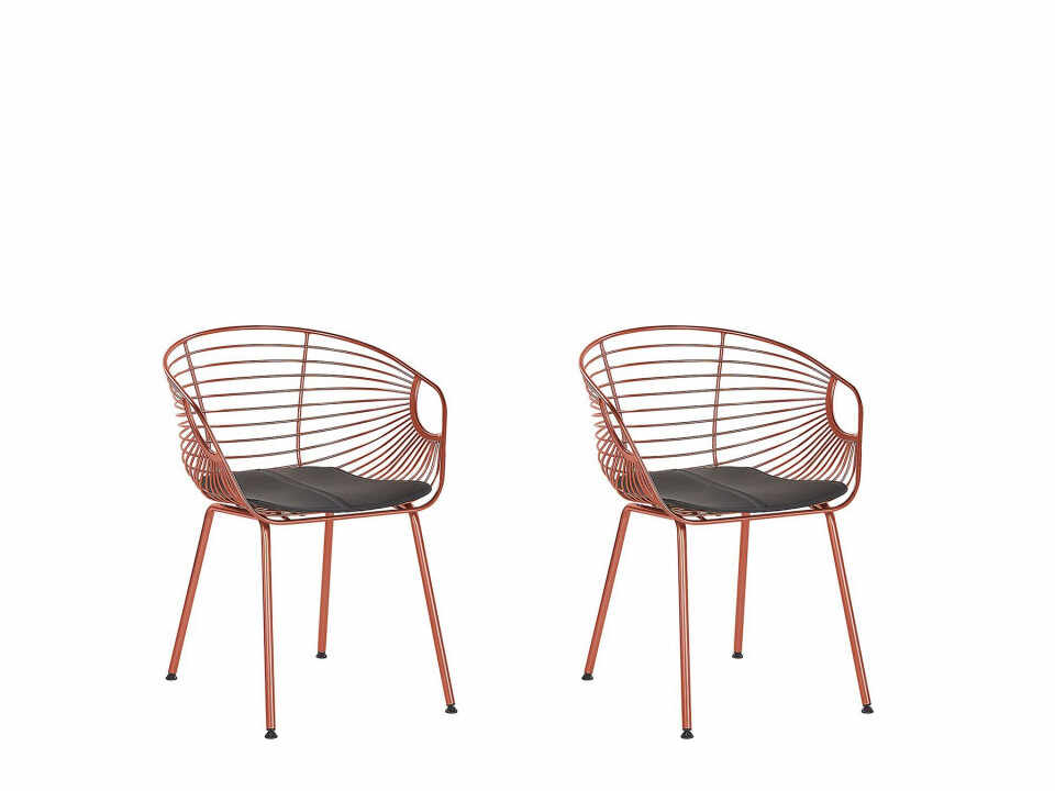 Set de 2 scaune Hoback, metal, cupru, 60 x 56 x 79 cm