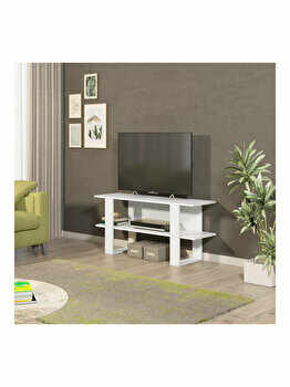 Comoda TV, Minima Cornellia, 120 x 35 x 55 cm, 598MNM1102, pal melaminat, Alb