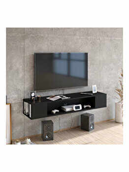 Comoda TV, Zena Home Peti, 120 x 29.5 x 23 cm, 875ZNA3065, pal melaminat, Negru