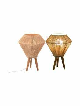 Lampa de podea, OEM, Exotica, bambus, 35 x 35 x 48 cm, Bej