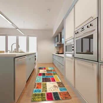 Covor pentru bucătărie foarte rezistent Floorita Patchwork, 60 x 140 cm
