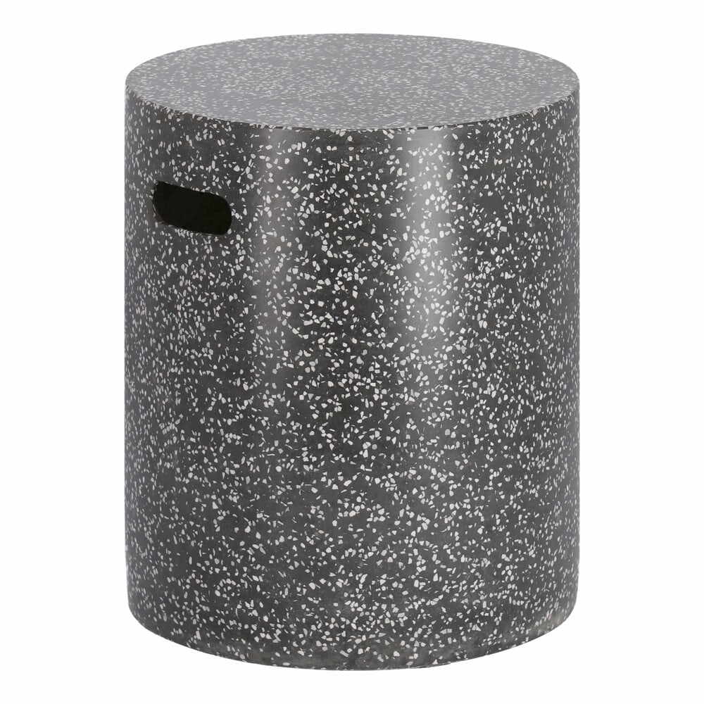 Masă auxiliară din beton La Forma Jenell, ⌀ 35 cm, negru