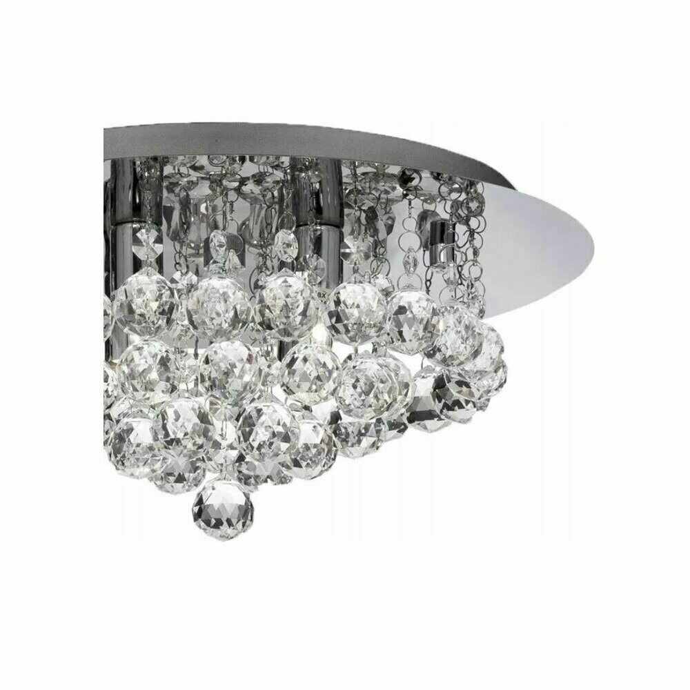 Plafoniera 3 becuri argintiu model cristale decorative Rea Glamour APP403-C