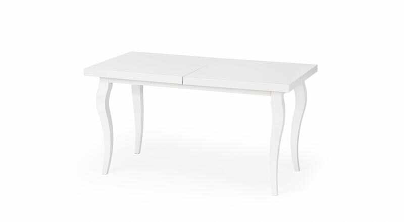 Masa extensibila din lemn de fag si MDF Mozart Alb, L140-180xl80xh75 cm