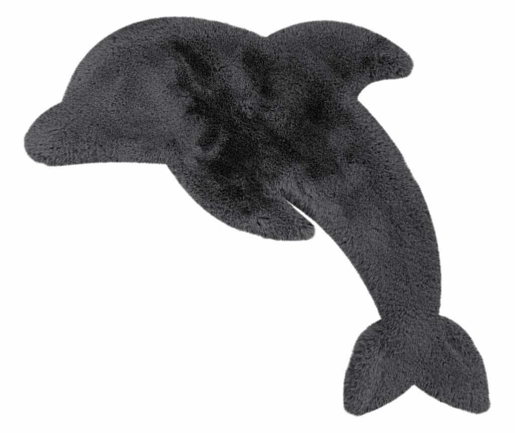 Covor Fluffy Kids Dolphin Anthracite 64x90 cm - Kayoom, Gri & Argintiu