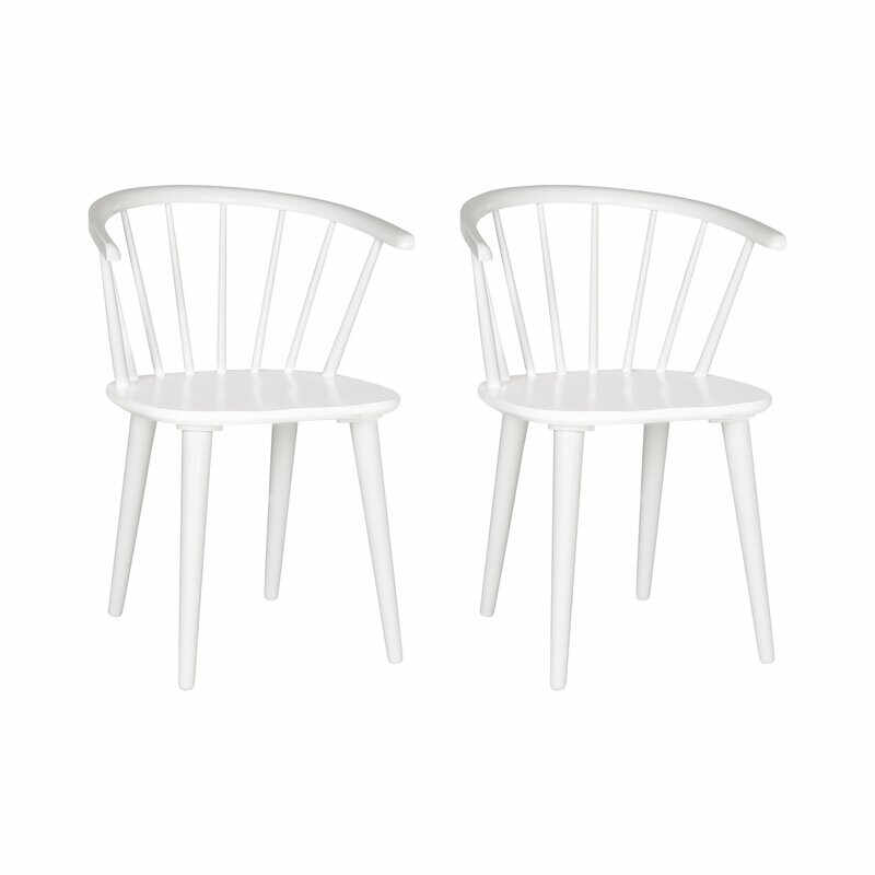 Set de 2 scaune Parishville, lemn masiv, alb, 75,95 x 54 x 52 cm