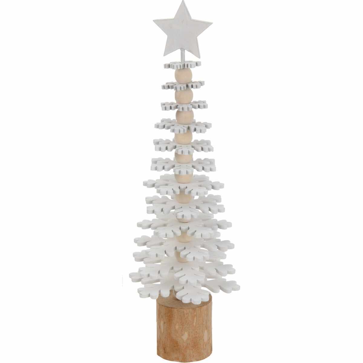 Decorațiuni Crăciun Snowflake tree, din lemn 25 cm