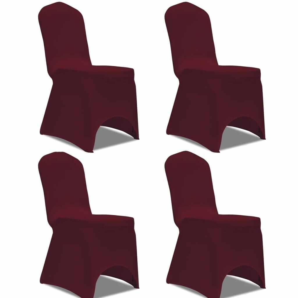 vidaXL Husă elastică pentru scaun, bordo, 4 buc.