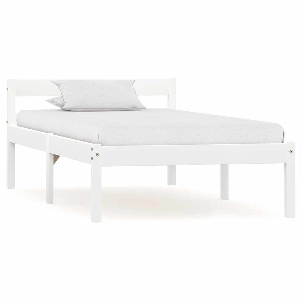 vidaXL Cadru de pat, alb, 90 x 200 cm, lemn masiv de pin 